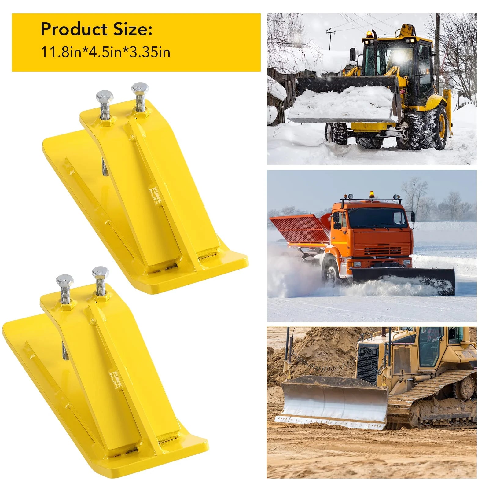 Garvee Traktor Eimerschutz, 2er-Set, Schaufelkantenschutz, robuster Stahl-Kantenschutz für Rasen, Kiesauffahrten sowie die Schnee- und Laubbeseitigung