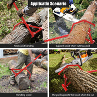 GARVEE Stammheber 130 cm, Schwerlast Holzheber aus Stahl für Baumstämme 7,6–63,5 cm, Verstellbares Forstwerkzeug mit Rutschfestem Griff für Holzarbeiten, Rot