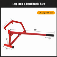GARVEE Stammheber 130 cm, Schwerlast Holzheber aus Stahl für Baumstämme 7,6–63,5 cm, Verstellbares Forstwerkzeug mit Rutschfestem Griff für Holzarbeiten, Rot