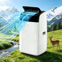 GARVEE Mobile Klimaanlage 12000 BTU mit Abluftschlauch, 3-in-1 Klimagerät mit Schlafmodus, 24H-Timer, LED-Display & Fernbedienung für Räume bis 42 m², Schwarzer Deckel
