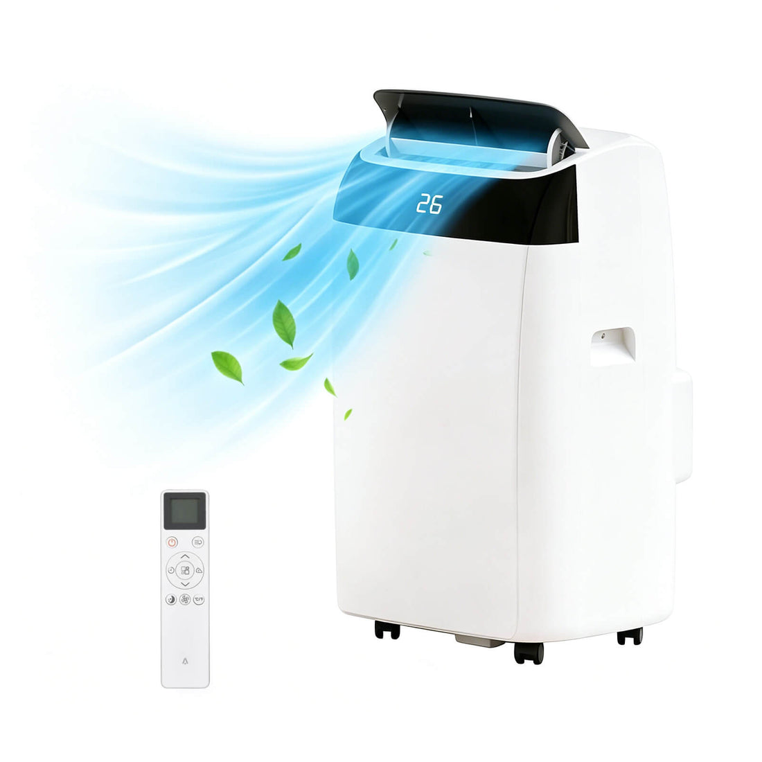 GARVEE Tragbare Klimaanlage 12.000 BTU, 3-in-1 Mobiles Klimagerät mit LED-Display & Fernbedienung, Klimaanlage mit Rollen für Räume bis 42 m², Weiß Deckel