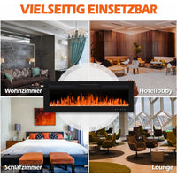 Garvee 127cm Elektrokamin mit Heizung, 900W/1800W, 12 Flammenfarben, Fernbedienung & App, Wand-/Einbau-/Standkamin, Schwarz