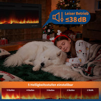 Garvee 127cm Elektrokamin mit Heizung, 900W/1800W, 12 Flammenfarben, Fernbedienung & App, Wand-/Einbau-/Standkamin, Schwarz