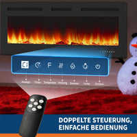 Garvee 127cm Elektrokamin mit Heizung, 900W/1800W, 12 Flammenfarben, Fernbedienung & App, Wand-/Einbau-/Standkamin, Schwarz