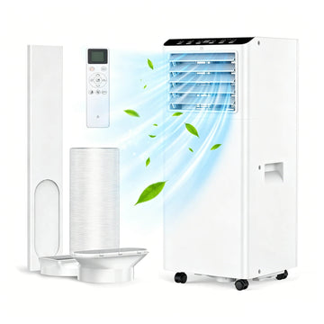 GARVEE Mobile Klimaanlage 9000 BTU, 3-in-1 Klimagerät mit Kühl-, Entfeuchtungs- & Ventilatorfunktion, 2-stufiger Lüfter, Schlafmodus, Fensterkit & Abluftschlauch, Fernbedienung für Zuhause & Büro