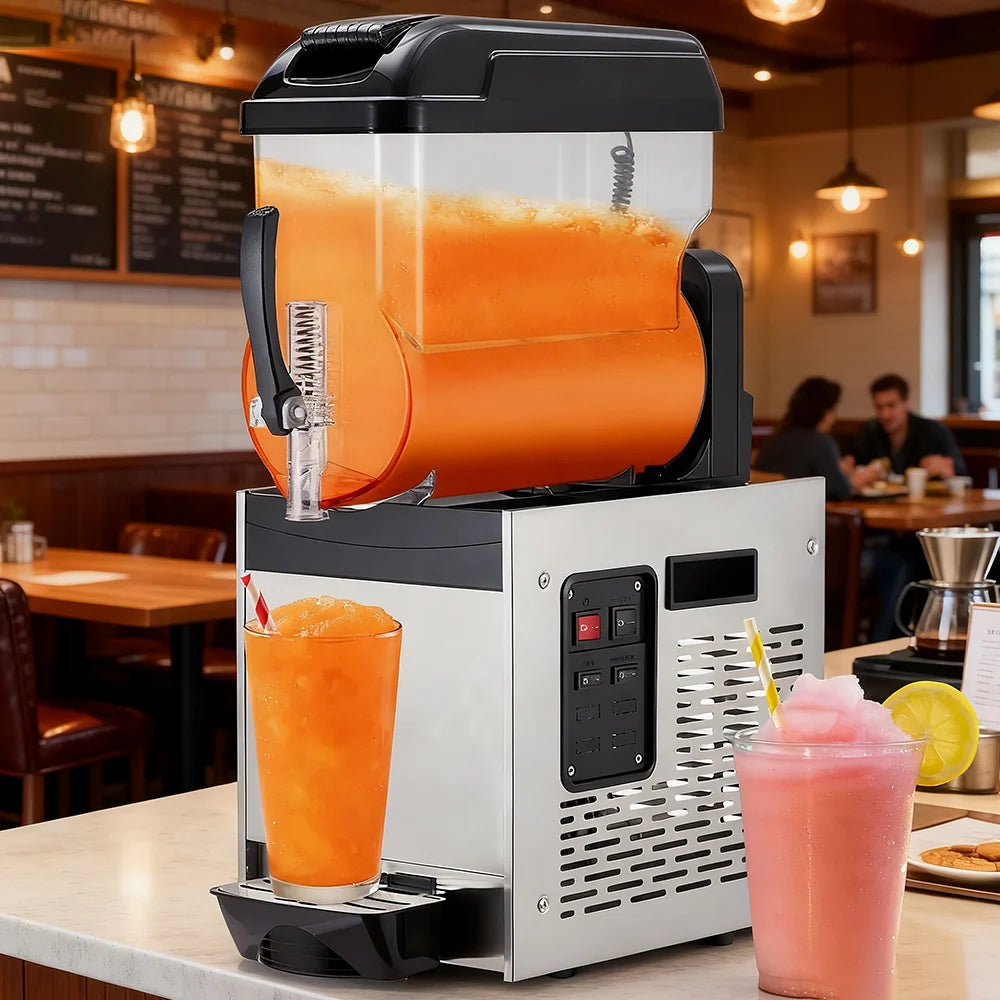 Garvee Professionelle Slush Maschine 12 L, Frozen Drink Maschine mit Selbstreinigung für Cocktails, Margaritas, Smoothies und Granita, Ideal für Café, Bar und Restaurant