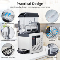 Garvee Professionelle Slush Maschine 12 L, Frozen Drink Maschine mit Selbstreinigung für Cocktails, Margaritas, Smoothies und Granita, Ideal für Café, Bar und Restaurant