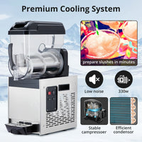 Garvee Professionelle Slush Maschine 12 L, Frozen Drink Maschine mit Selbstreinigung für Cocktails, Margaritas, Smoothies und Granita, Ideal für Café, Bar und Restaurant