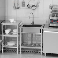 Freistehender Edelstahl Spültisch-PHO_12JRR8GY