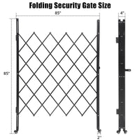 Garvee Stahl Scherengitter 216 × 216 cm, Faltbares Sicherheitstor mit 360° Rollen und Vorhängeschloss-Halterung für Zuhause, Gewerbe und Industrie