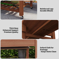 GARVEE Hochbeet Holz 122 × 61 cm mit Beinen, Erhöhtes Pflanzbeet mit Rollen, Tiefes Gemüse- & Kräuterbeet für Garten, Terrasse & Balkon, Braun