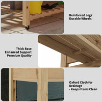GARVEE Hochbeet Holz 122 × 61 cm mit Beinen, Erhöhtes Pflanzbeet mit Rollen, Tiefes Gemüse- & Kräuterbeet für Garten, Terrasse & Balkon, Naturholz