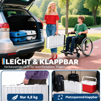 Garvee Aluminium Rollstuhlrampe 60 cm, Mobile Auffahrrampe mit 272 kg Tragkraft, Rutschfeste Klapprampe für Rollstuhl, Rollator, Scooter und Auto, Schwarz