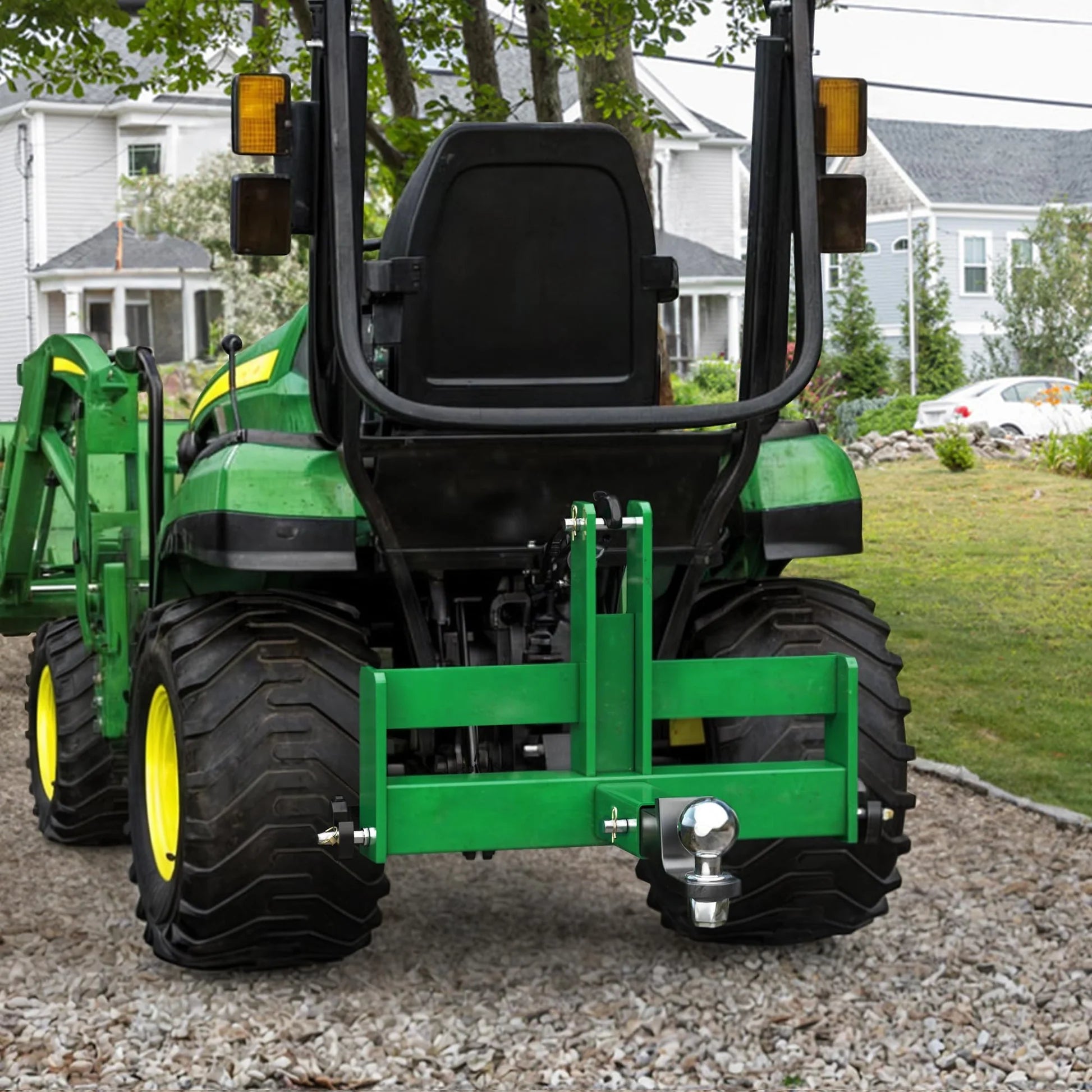 GARVEE 3-Punkt-Anhängeradapter Kategorie 1, 50,8 mm-Empfänger für Traktor, Edelstahl Schnellverschluss Adapter, Kompakte Anhängerkupplung für Landwirtschaft, Grün