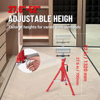 GARVEE Höhenverstellbarer Rohrständer aus Kohlenstoffstahl, Schwerlast Schweißbock mit Klappbarem Design und 1134 kg Belastbarkeit, Für Rohrarbeiten, Bau und Industrie