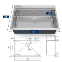 Garvee Edelstahl-Einbauspüle 84 x 56 cm, 1 Becken 25 cm tief, Zubehörset, für Küche & Bar