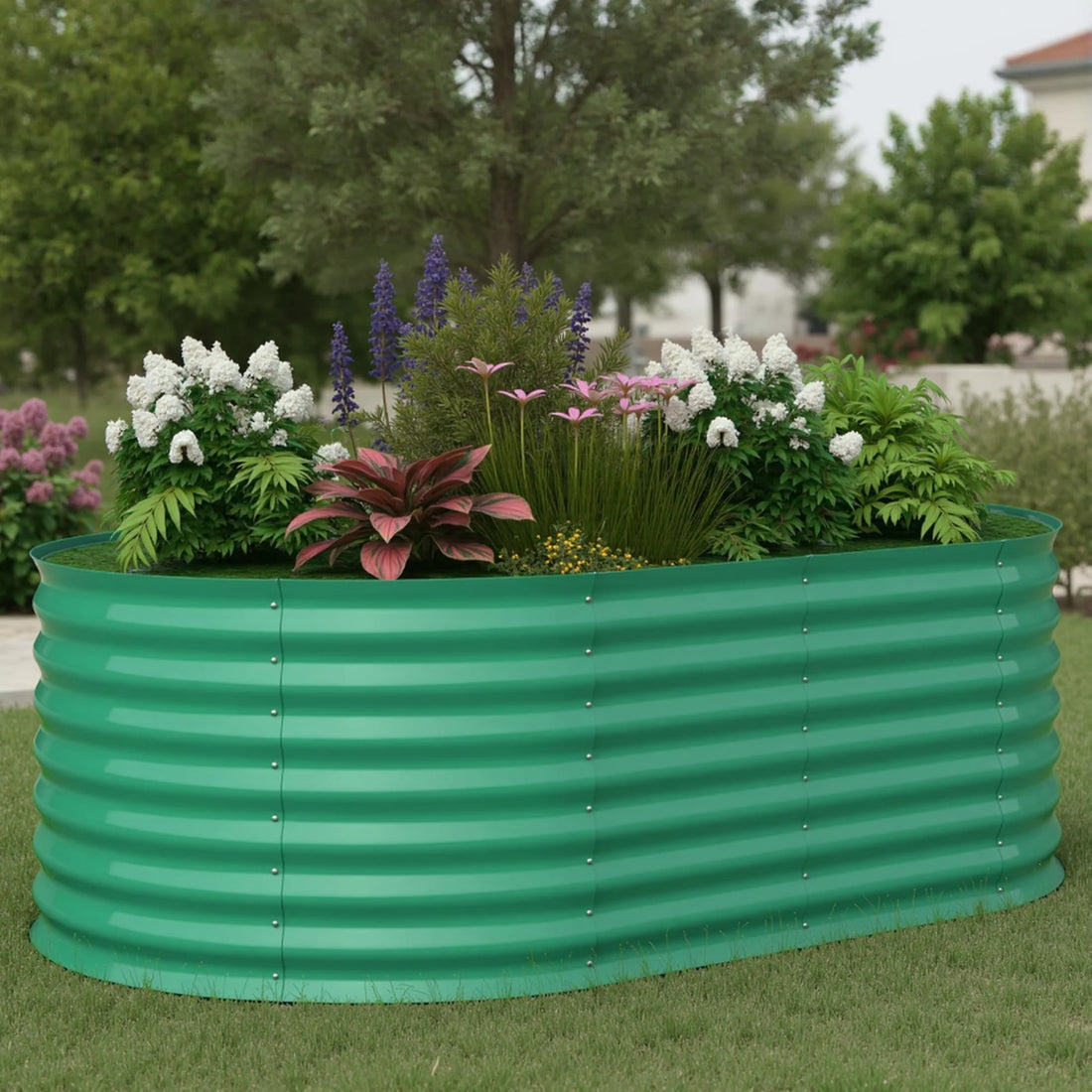 Garvee 1er Set Hochbeet Metall 183 x 90 x 60 cm, Verzinkt, Rostbeständig, Extra Tief, Grün