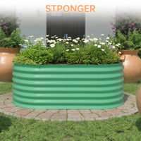 Garvee 1er Set Hochbeet Metall 122 x 60 x 60 cm, Verzinkt, Rostbeständig, Extra Tief, Grün