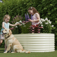 Garvee Hochbeet Metall 183 x 90 x 60 cm, Verzinkt, Rostbeständig, Extra Tief, Beige, 1er Set