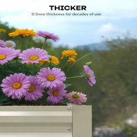 GARVEE Verzinktes Hochbeet 244 × 122 × 61 cm, Metall Pflanzbeet mit Offenem Boden, Rostbeständig und Wetterfest für Gemüse, Kräuter, Blumen und Garten, Beige