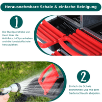 Garvee 2-stöckiges Legenest für Hühner, 6 Fächer, Hühnernistkasten aus verzinktem Stahl mit Stützbeinen & herausnehmbarer Auffangschale, Abrollnest für bis zu 12 Hennen, Rot
