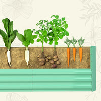 GARVEE Verzinktes Hochbeet 244 × 122 × 61 cm, Metall Pflanzbeet mit Offenem Boden, Rostbeständig und Wetterfest für Gemüse, Kräuter, Blumen und Garten, Grün