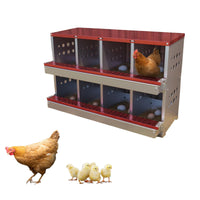 Garvee Metall Nistkasten 8 Fächer, 92x42x63 cm Gesamt, 23x25x21.5 cm Pro Fach, Verzinkter Stahl Wasserdicht, Für 8-12 Hühner (Rot)