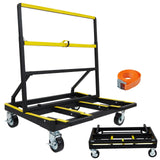 Garvee Plattenwagen Klappbar, bis 1000 kg Tragkraft mit Ausziehbarer Ladefläche, Stahl Transportwagen für Gipskartonplatten, Sperrholz, Glas und Fliesen - Schwarz