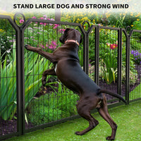 GARVEE Hundegehege 16-teilig mit Tür, 81 cm Hoch, Modulares Freilaufgehege aus Rostfreiem Stahl, Höhenverstellbar für Garten, Camping & Innenbereich