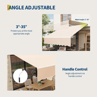 Garvee Markise 3×2.4 m, Aluminiumrahmen, Wasserdicht, UV-Schutz, Für Terrasse & Balkon, Beige