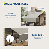 Garvee Markise 3×2.4 m, Aluminiumrahmen, Wasserdicht, UV-Schutz, Für Terrasse & Balkon, Grau