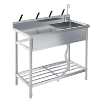 Garvee Gastro Spültisch Edelstahl 99 × 51 × 94 cm, 1 Becken, freistehend für Gewerbe & Küche