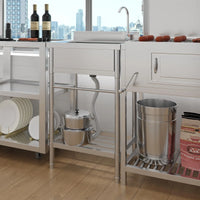 Garvee Gastro Spültisch Edelstahl 61 x 51 x 104 cm, 1 Becken, freistehend für Gewerbe & Küche