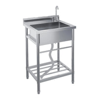 Garvee Gastro Spültisch Edelstahl 61 x 51 x 104 cm, 1 Becken, freistehend für Gewerbe & Küche