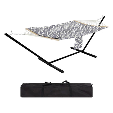 Garvee 2-Personen Hängematte Mit Stahlgestell, 204 kg Tragkraft, Tragbar, Für Camping & Innen, Hellgrau
