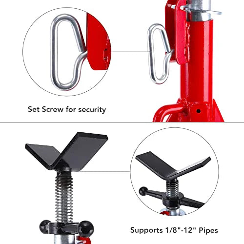 GARVEE V-Kopf Rohrständer Höhenverstellbar 71–131 cm, Klappbarer Stahl-Rollenbock mit 1134 kg Tragkraft, Für Industrie, Werkstatt & Bau