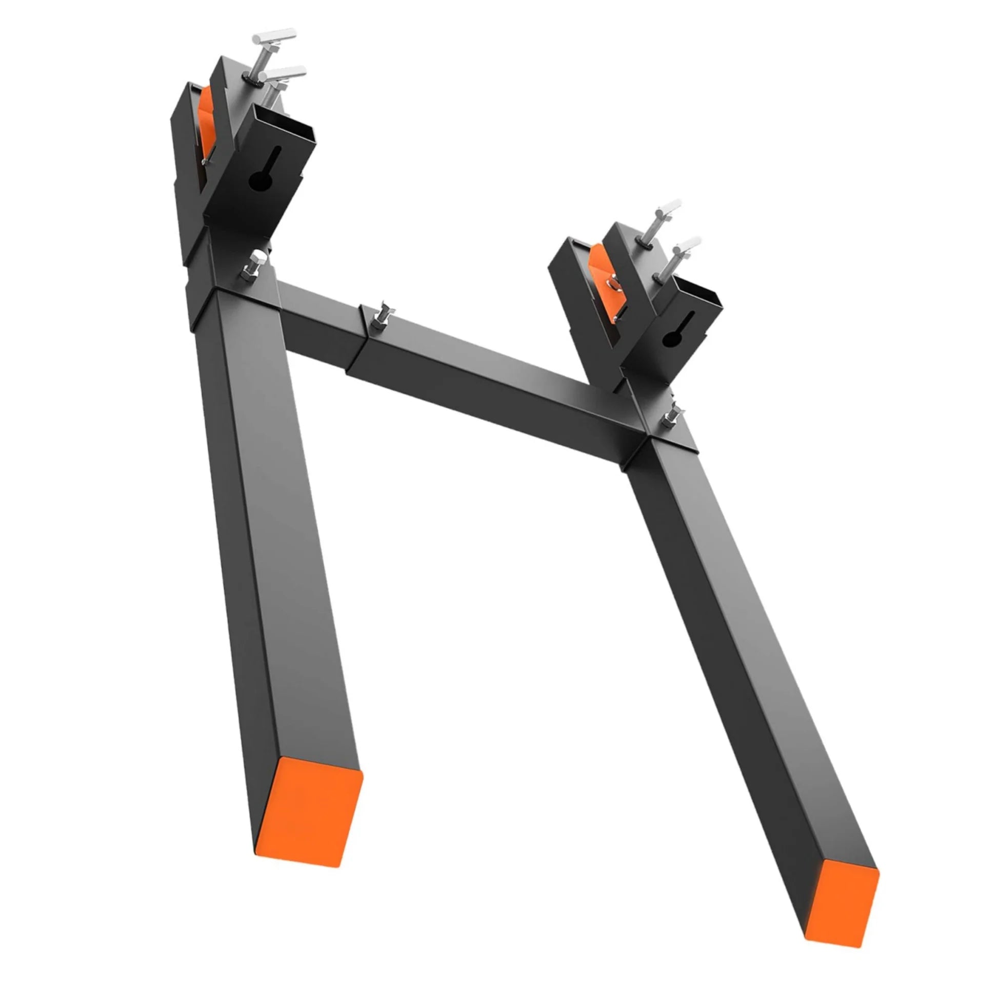GARVEE Anbau-Palettengabeln 150 cm, 1.814 kg Tragkraft, Klemmbefestigung mit Verstellbarer Stabilisierungsstange, für Traktor & Frontlader, Schwarz