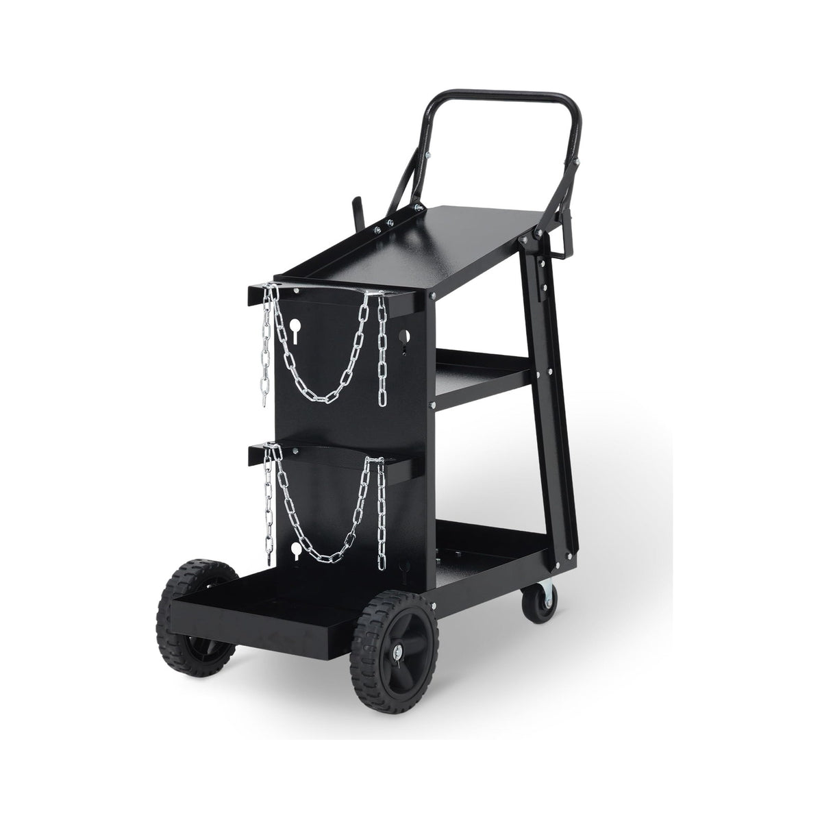 Garvee 3-stufiger Schweißwagen, 122,5 kg Tragkraft, 360° Rollen, 3 Ablagen & Gasflaschenhalter