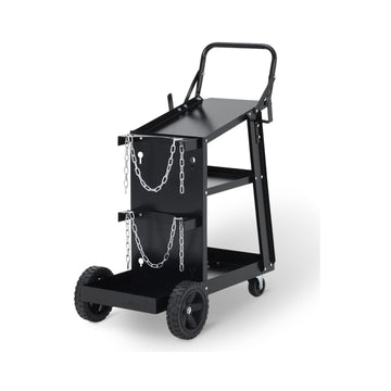 Garvee 3-stufiger Schweißwagen, 122,5 kg Tragkraft, 360° Rollen, 3 Ablagen & Gasflaschenhalter