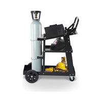 Garvee 3-stufiger Schweißwagen, 122,5 kg Tragkraft, 360° Rollen, 3 Ablagen & Gasflaschenhalter