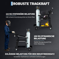 Garvee 3-stufiger Schweißwagen, 122,5 kg Tragkraft, 360° Rollen, 3 Ablagen & Gasflaschenhalter