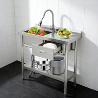 Freistehender Edelstahl Spültisch-PLS_33DG6WS4