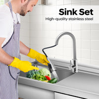 Spültisch-Set aus hochwertigem Edelstahl-PLS_33DG6WS4