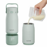 GARVEE Tragbarer Milchflaschenwärmer, 500 ml, USB-C, LED-Temperaturanzeige, bis 55 °C, Edelstahl, Grün