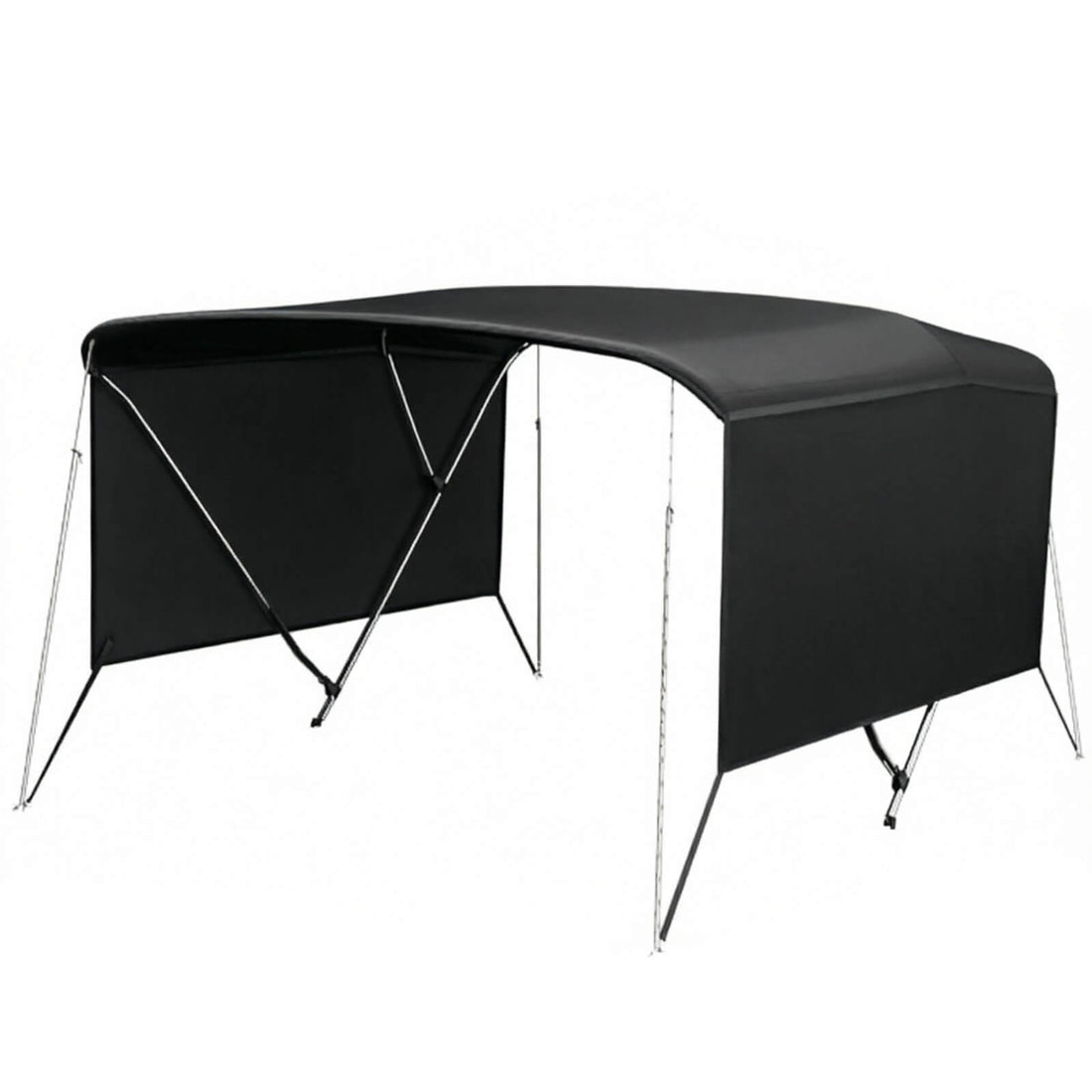 Garvee Bimini Top 3-Bogen, Abnehmbare Seiten, Verstellbar, Marine Canvas, UV-Schutz, Verstellbar 137–152 cm, Schwarz