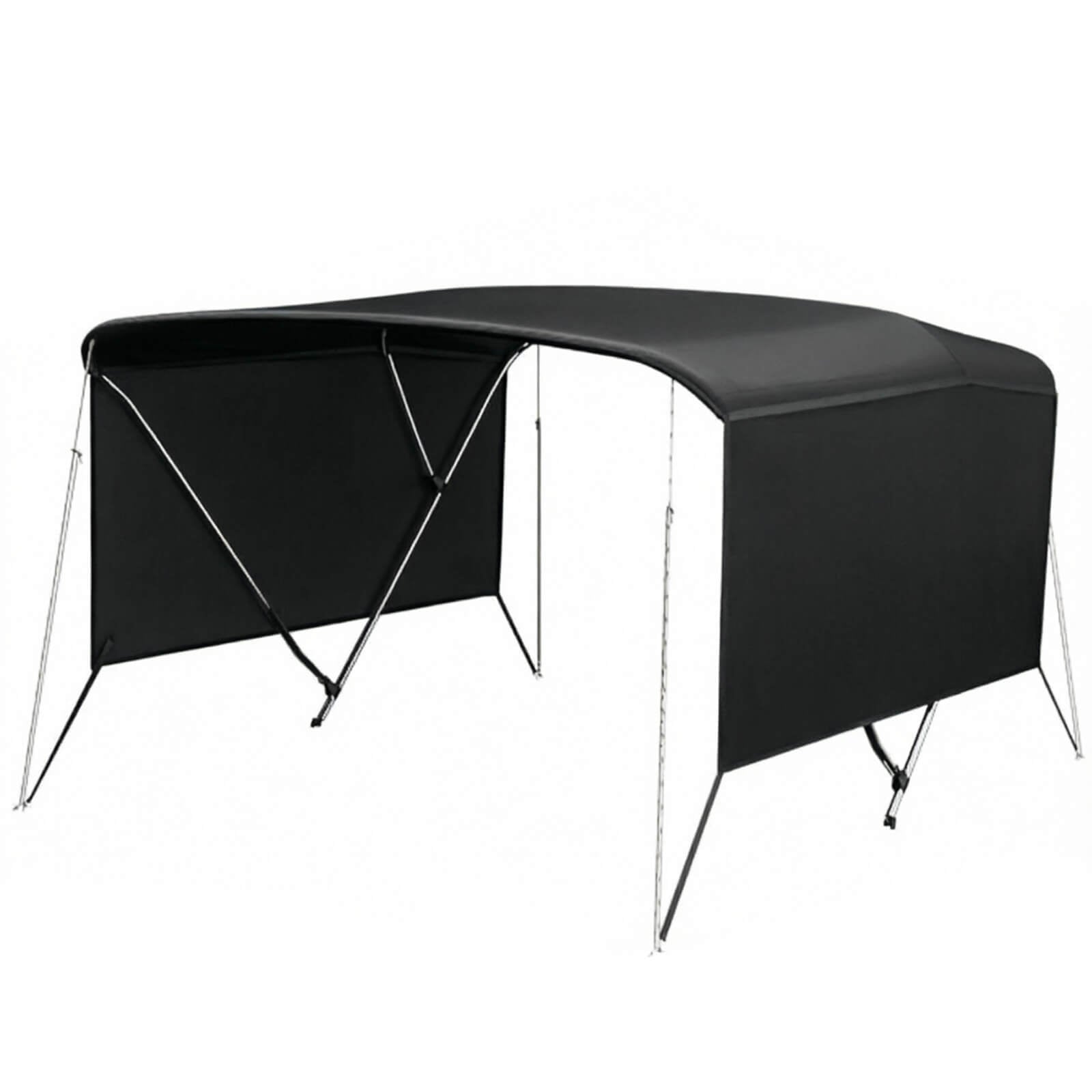 Garvee 3-Bogen-Bimini-Top-Bootsabdeckung, Abnehmbare Seiten, Verstellbar, Marine Canvas, UV-Schutz, Verstellbar 137–152 cm, Schwarz