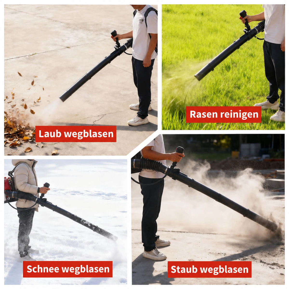 Garvee Benzin-Rucksacklaubbläser 43cc, 780 CFM, 270 MPH, mit Gasverriegelung und gepolsterten Schultergurten zur Laubentfernung in Garten, Hof, Einfahrt und auf der Terrasse
