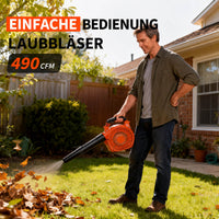 Garvee Benzin-Laubbläser 26cc, 490 CFM, 280 MPH, Handgerät mit Tempomat und ergonomischem Griff zur Laubentfernung in Garten, Hof, Einfahrt und auf der Terrasse