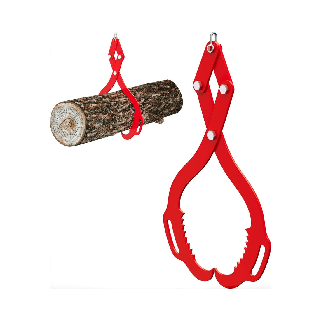 Garvee Forstzange 71 cm mit 2 Klauen, bis 629 kg Zuglast, 360° drehbare Aufhängung für Holzrücken, Rot