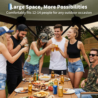Garvee Pavillon mit Moskitonetz 4 × 4 m, Schnellaufbau-Campingzelt mit Mesh-Wänden, UV-Schutz 50+ und Windschutzpaneelen für Garten, Terrasse und Outdoor-Aktivitäten, Khaki